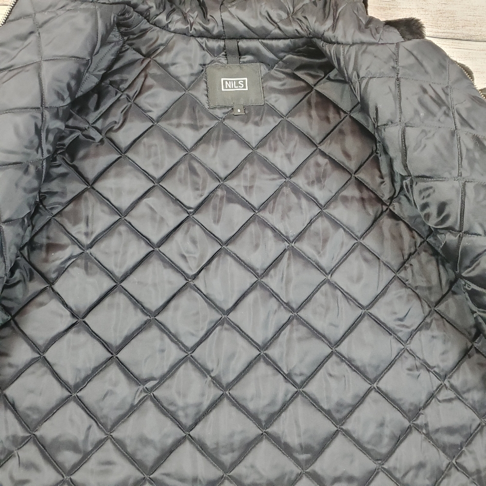 Nils faux fur zip up hooded jacket size small - Picture 4 of 7